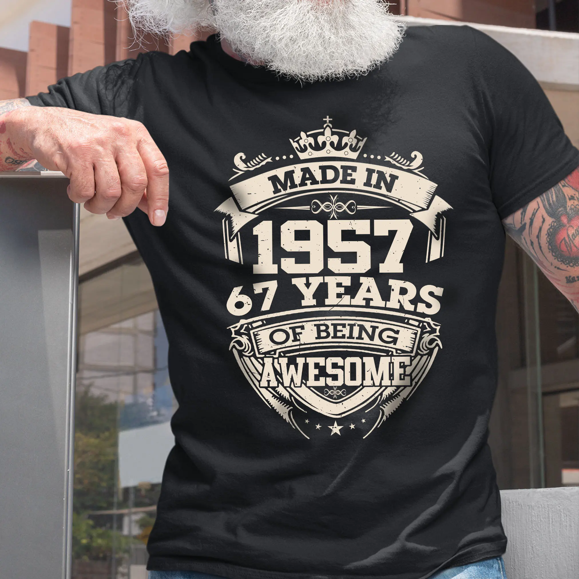 Vintage Made In 1957 Limited Edition 67 Years Of Being Awesome Birthday Men T Shirt Born Old 67th Party