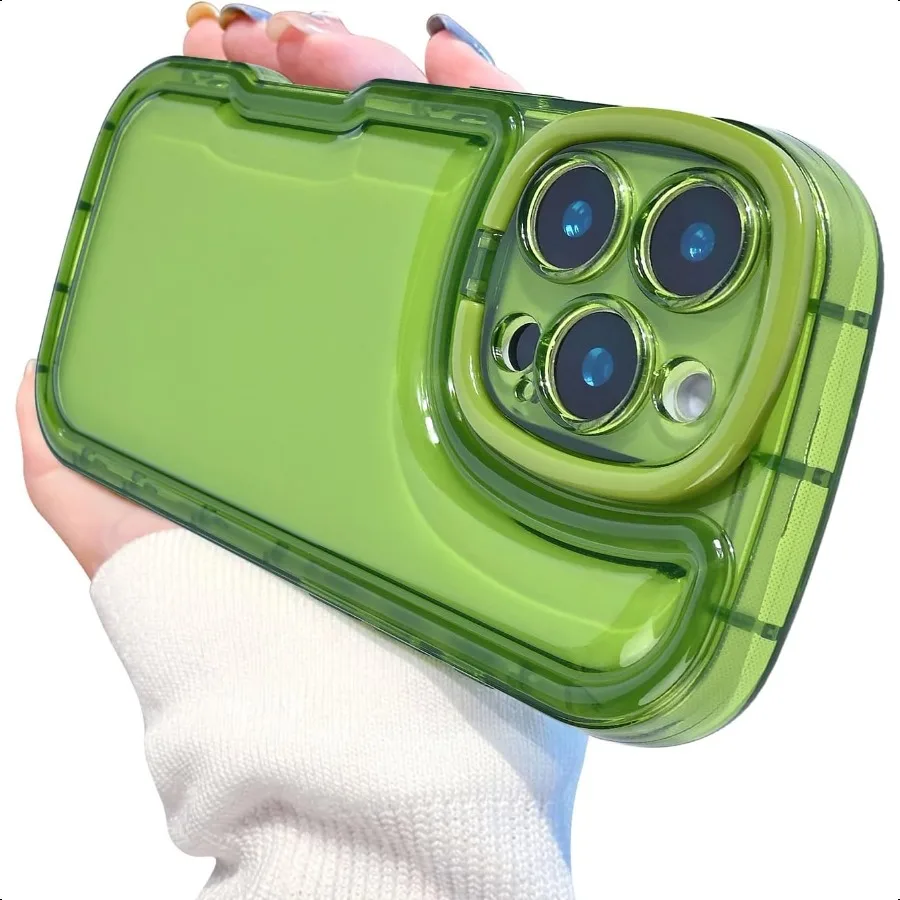 

for iPhone 16 Pro Case Clear Kickstand Creative Protective Design Case Camera Holder for TPU Slim Shockproof Cool Phone Case fo