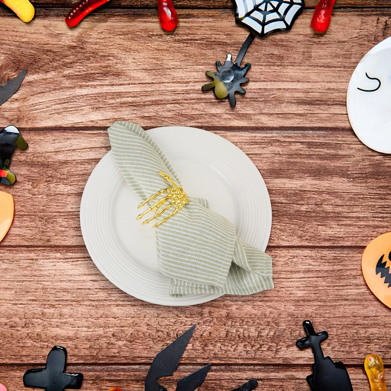 

6 шт. нежные кольца для салфеток на Хэллоуин в форме ладони призрака креативный дизайн изысканные визуальные принадлежности