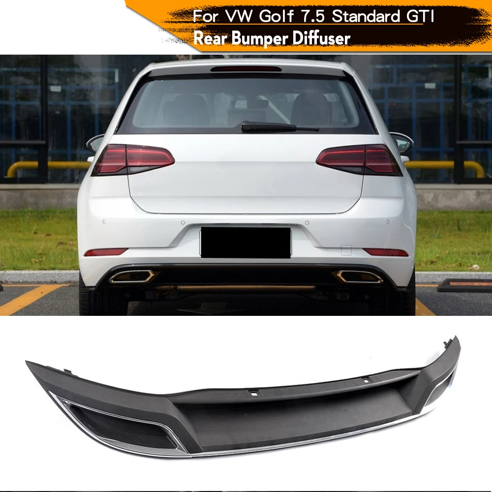 Auto Black PP Rear Bumper Diffuser Lip Spoiler For Volkswagen VW Golf 7 MK7 7.5 standard And GTI 2017 2018 2019