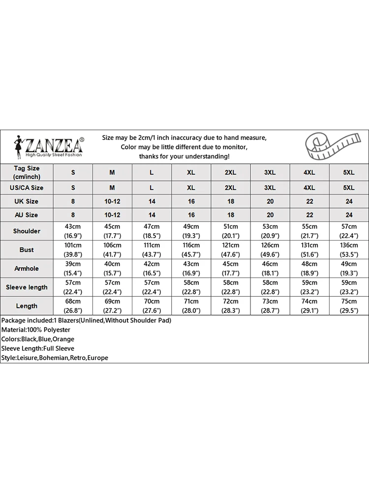 Feminino fw 2025 veludo casual blazer elegante entalhado lapela manga longa bolsos remendo botão acima terno jaquetas zanzea deslocamento