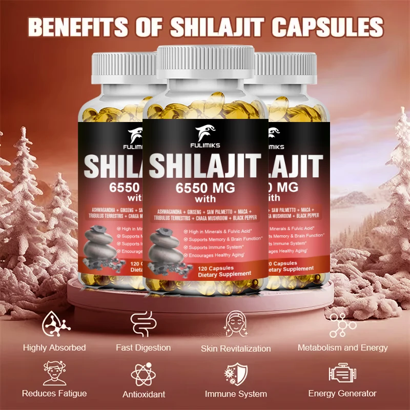 Himalaya Shilajit Capsule Original High in Trace Minerals&Fulvic Acid for Energy,Muscle Strength & Immunity, Endurance for Adult