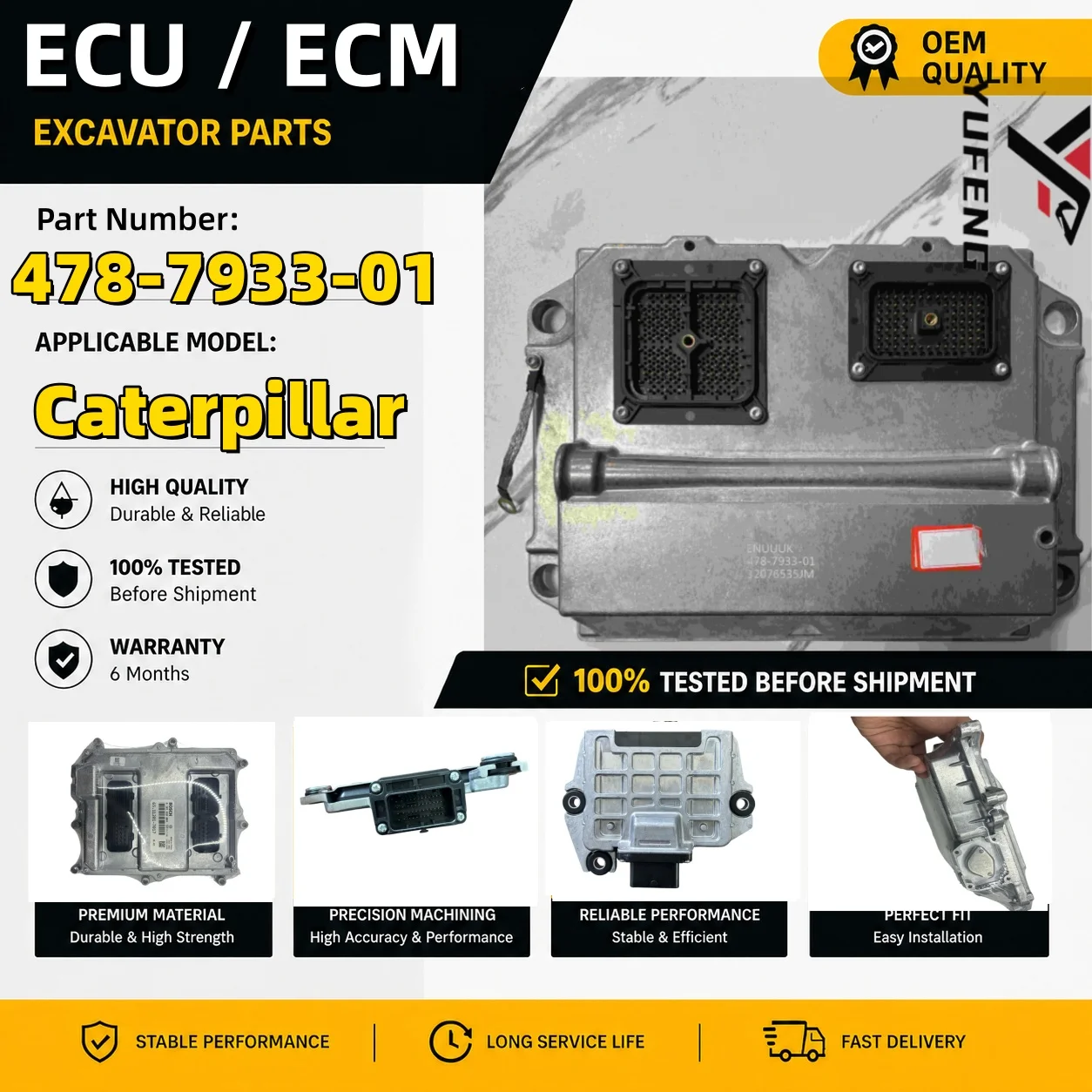 478-7933 ECM Engine Electronic Control Module Compatible For CAT C9 Engine  4787933