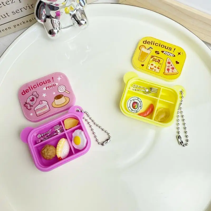 1 Juego de bolsa para teléfono colgante casa de muñecas Mini fiambrera pequeña vajilla miniaturas muebles de cocina artículos accesorios decorativos