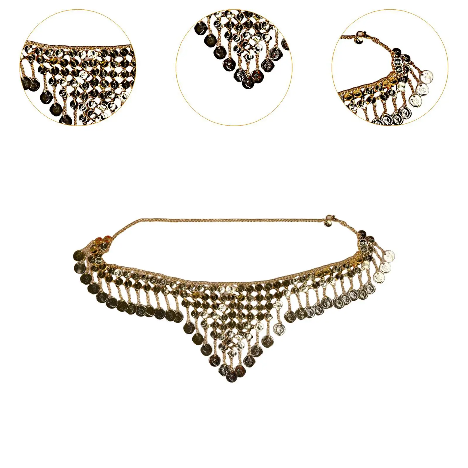 Monedas de metal danza del vientre bufanda de cadera cadena de cintura para el día de San Valentín versátil