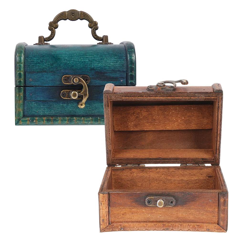 

Retro Wood Jewelry Box Vintage Style Small Storage ganizer for Necklace Bracelet Earrings Rings Pendant Home Travel Gift Idea