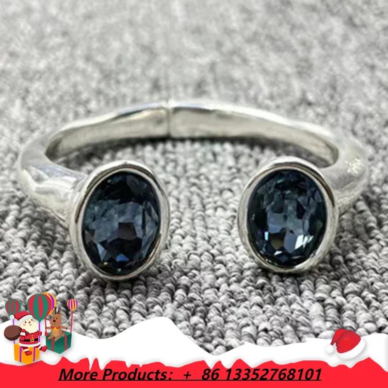 

European and American fashion gorgeous dazzling blue crystal opening bracelet women's gift