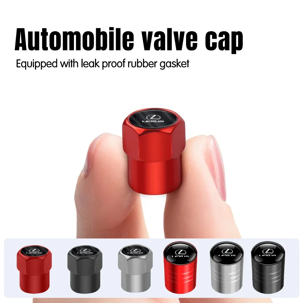 4pcs Car Wheel Tire Valve Caps Stem Case For Lexus ES240 ES250 ES350 IS250 IS300 RX270 GS NX300 RX300 RX350 RX400H SL430 CT200