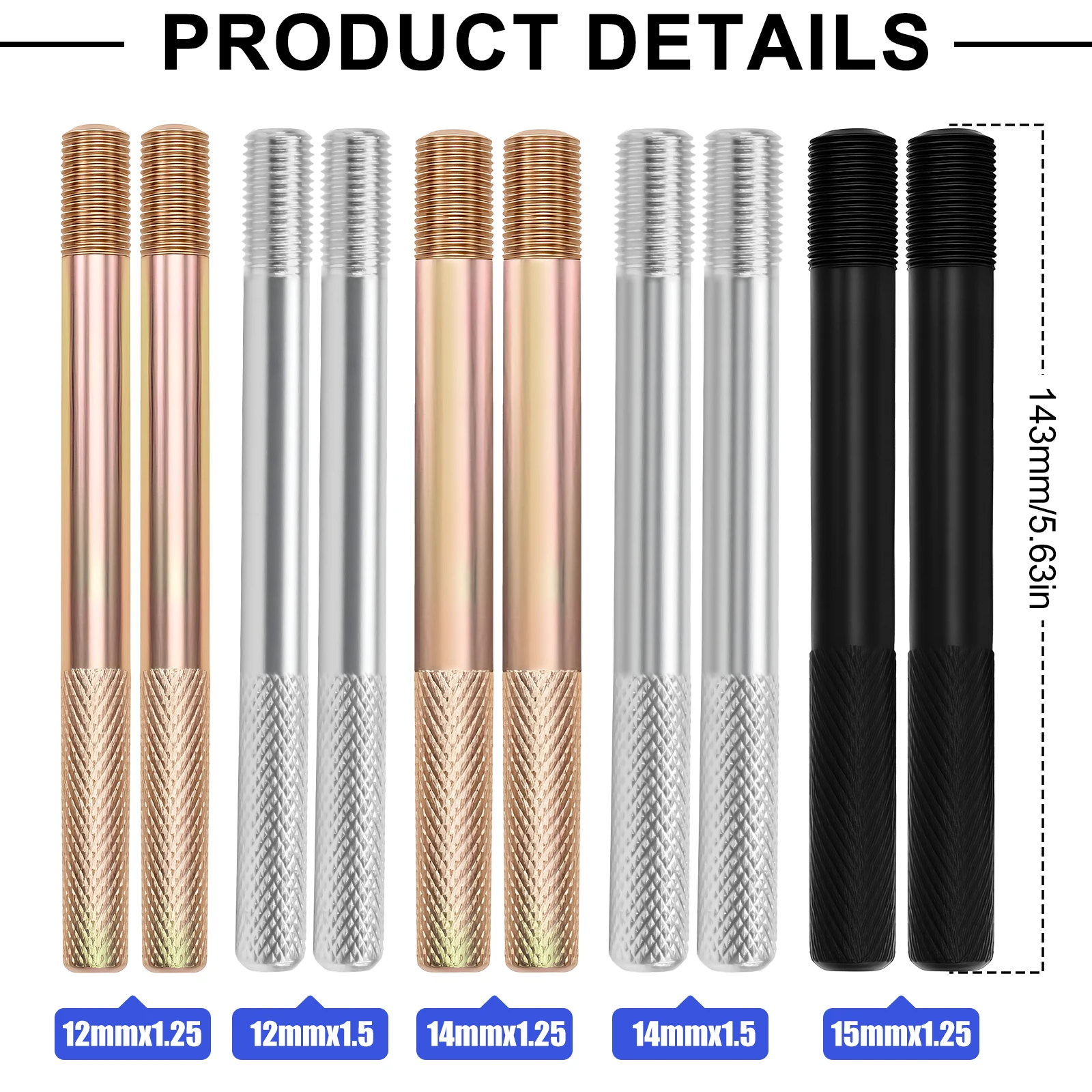 Wheel Hanger Alignment Pin Tight Grip Knurled End Wheel Fixing High Strength Universal Fit Metal for Vehicles