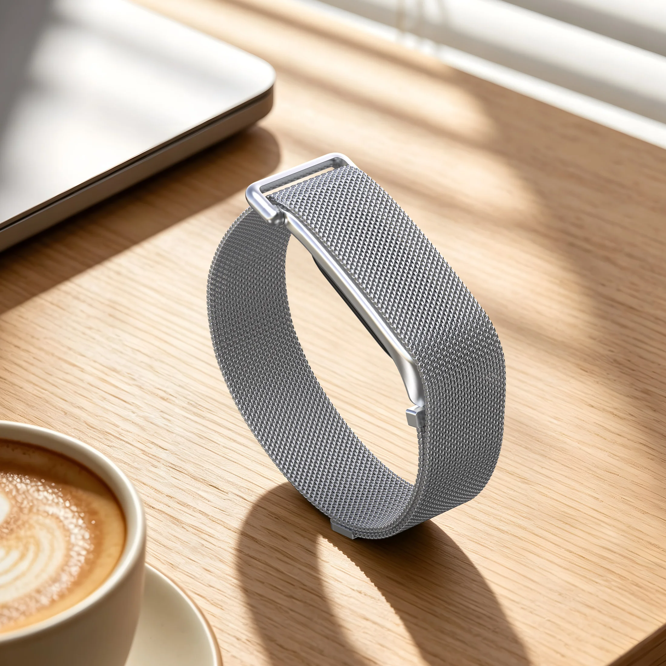 For Fitbit Air Band Milanese Loop Magnetic Stainless Steel Strap Replacement Wristband Women Men Black Silver Gold Rose Gold