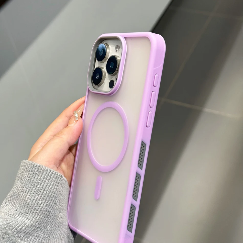 Чехол Magsafe для iPhone 16, 15, 14 Pro Max Plus 13, 12, 11, чехлы с магнитной беспроводной зарядкой, матовый жесткий чехол с рассеиванием тепла