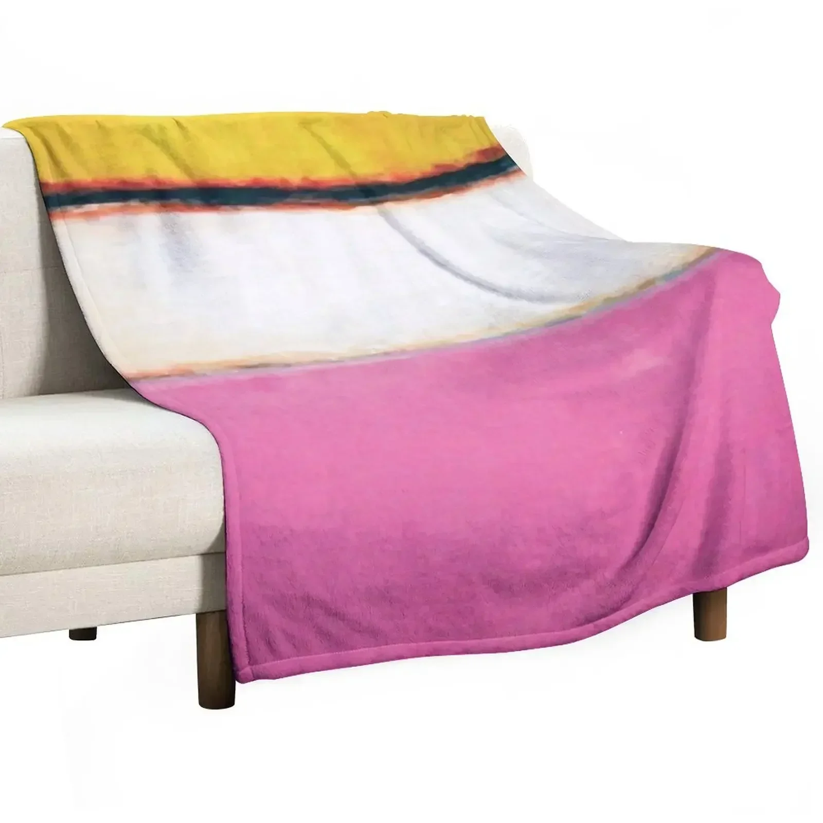 Mark Rothko | White Center (Yellow, Pink and Lavender on Rose) Throw Blanket Softest Blankets For Bed Decorative Throw Blankets
