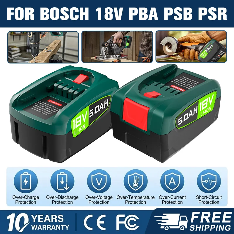 Image of Für Bosch 18V Akku 3,5/5,0Ah PBA Ersatz Professioneller Lithium-Akku für Heim & Garten PBA PSB PSR Kabelloser Bohrer