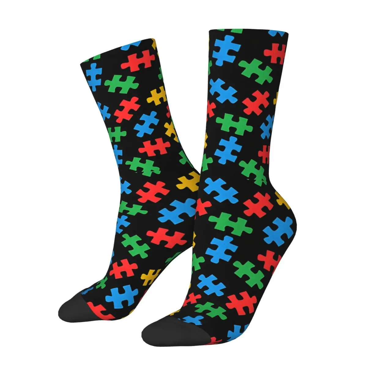 Acceptance Puzzle Piece For Autism Awareness Bath Mat Unisex Winter Socks Running Happy Socks Street Style Crazy Sock