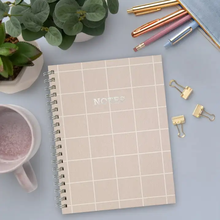 

Spiral Bound Notepad - Checked Tan - 7.4" x 9.7"