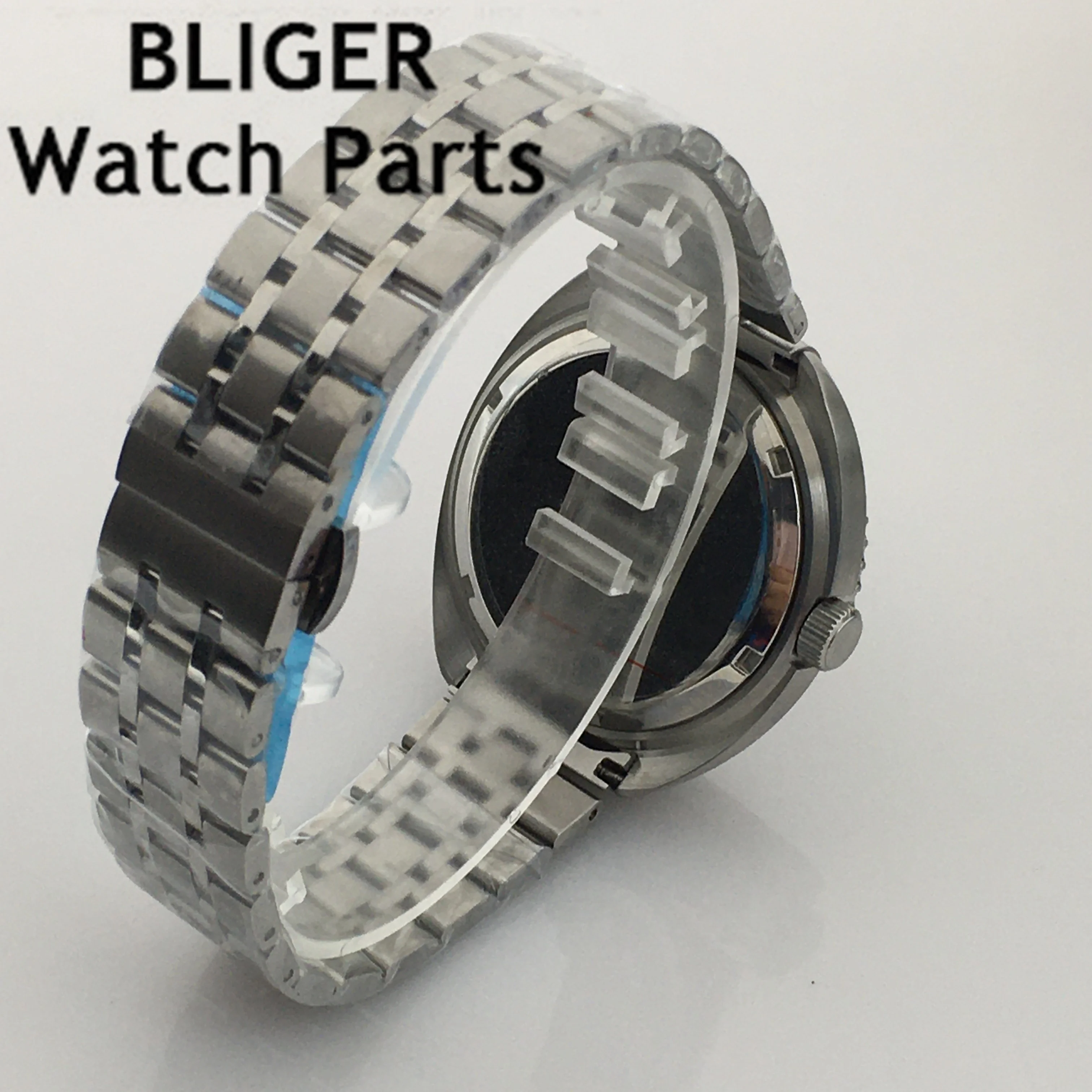 BLIGER-Montre Mécanique Homme Bracelet Acier Inoxydable, Cadran Shoous Hand, Noir, Bleu, Vert, Neuf, NH35A, 43mm