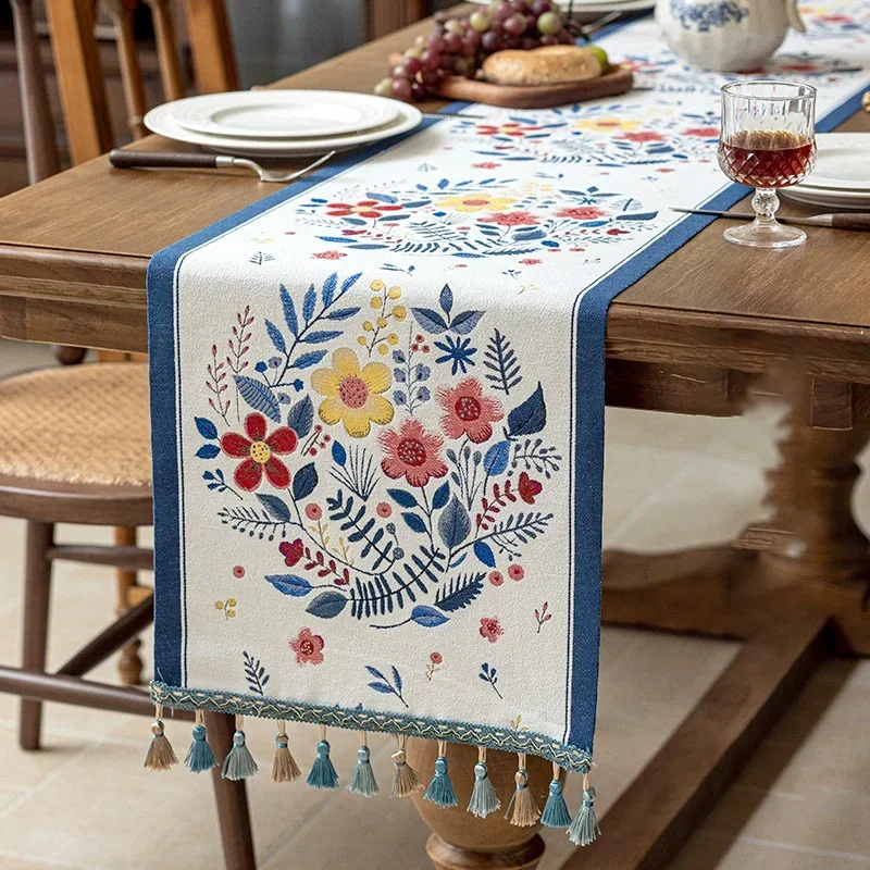 Nordic Jacquard Table Runner for Coffee Table,Decorative Table Runners,Decor Tabletop for Kitchen,Dining,Party,Home