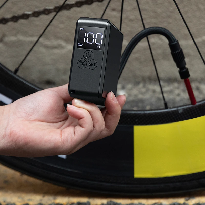 YI JING Free Custom logo Rechargeable Mini Electric Portable Ball Bike Car Tire Inflator air Bicycle Pump