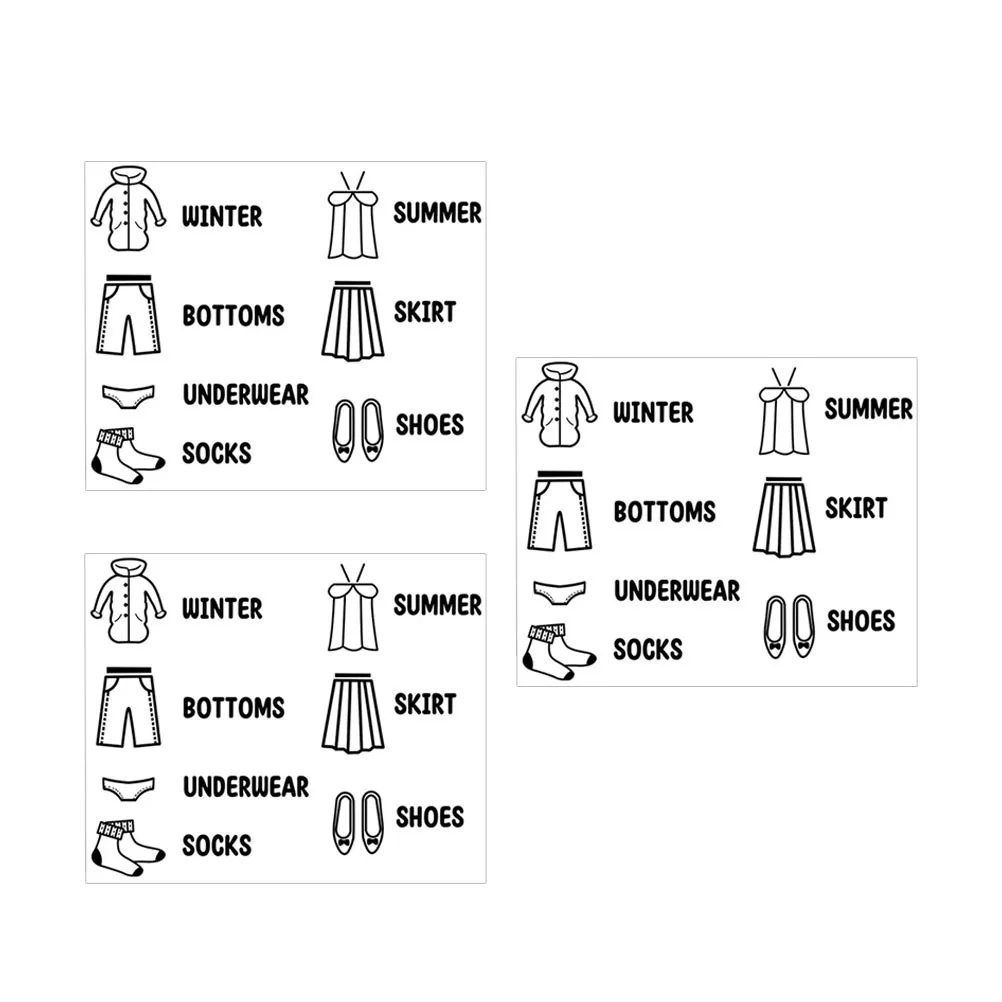 3 قطعة تسمية تخزين الملابس ملصق مائي مضمد منظمة ملصق غسل فرز جدار ملصق مائي لخزانة الحضانة القابلة للإزالة