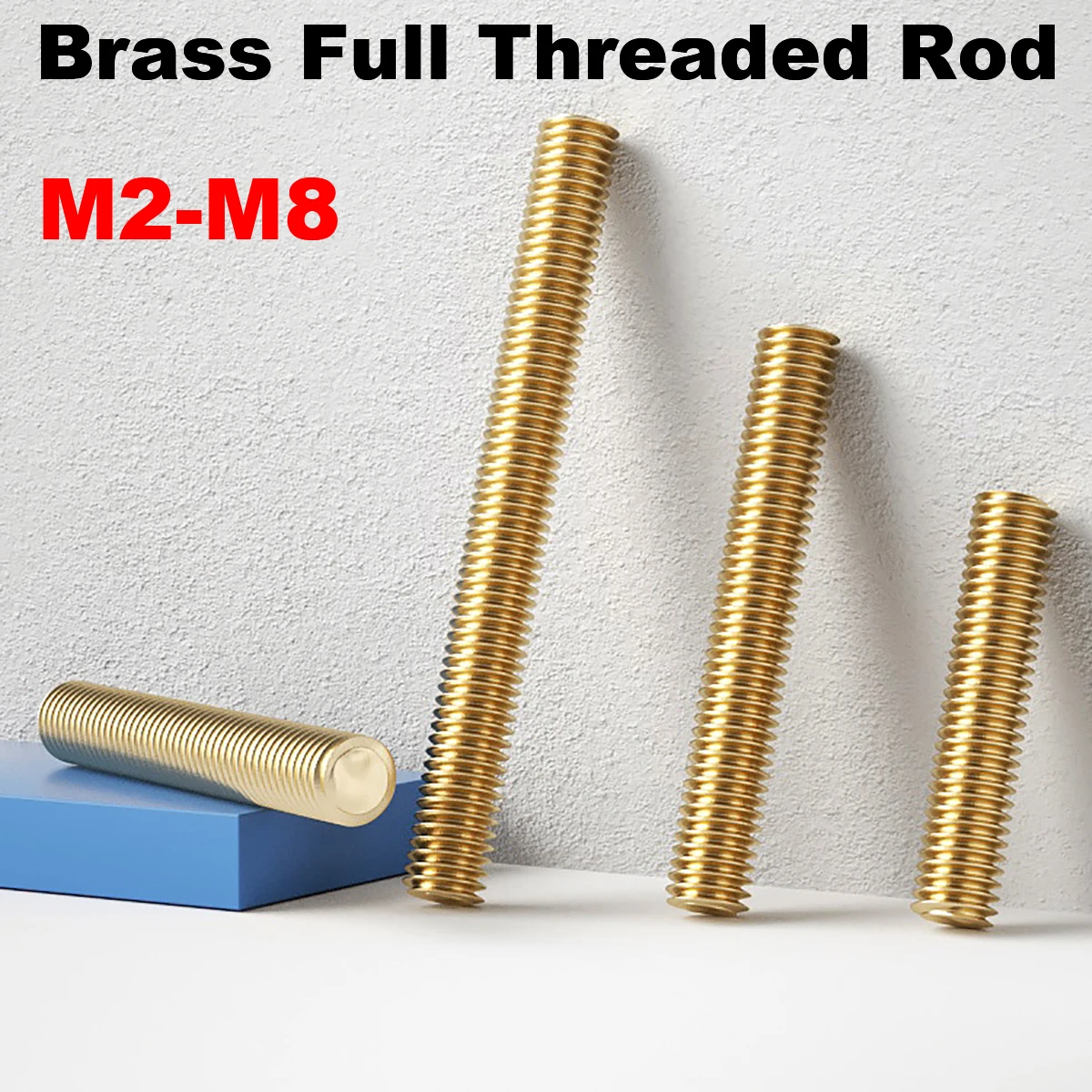 

Brass Solid Allthread Stud Full Threaded Rod M2 M2.5 M3 M4 M5 M6 M8 M10 M12 M14 M16 M18 M20