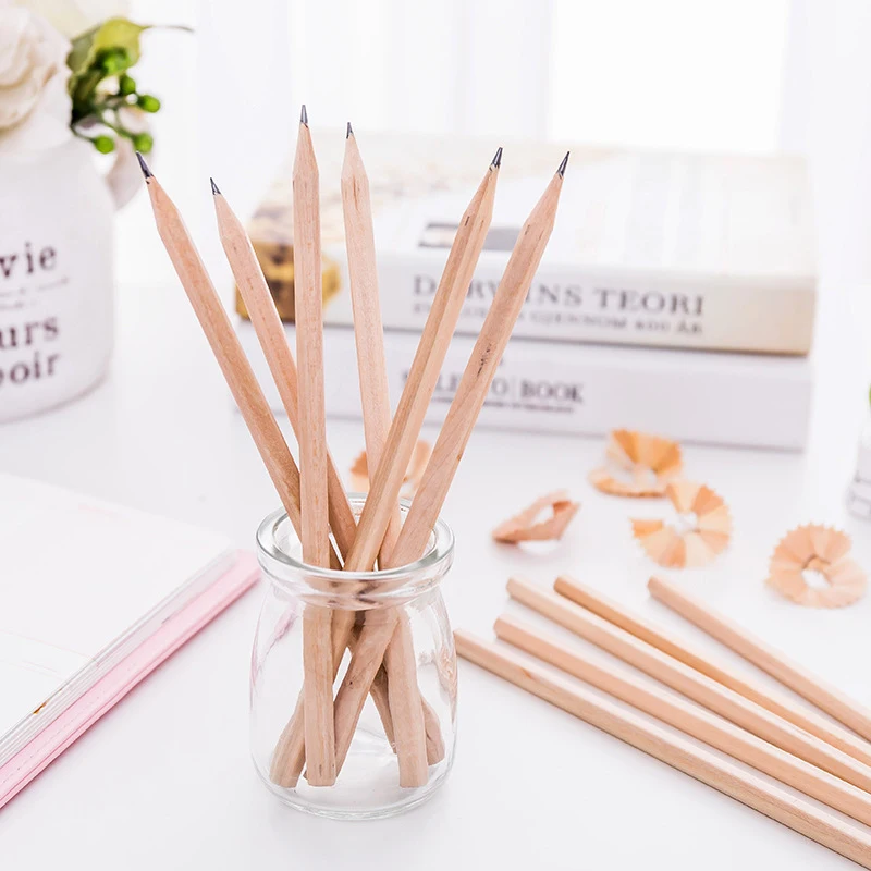 New 50pcs HB Wood Pencil Friendly Natural Wood Pencil Hexagonal Non Toxic Standard Pencil Drawing