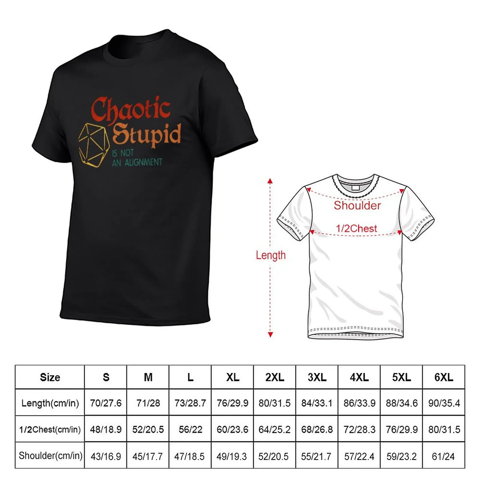 Camiseta con estampado de Chaotic Stupid Is not a alignment para hombre, Camisetas estampadas de talla grande y alta, funnys de secado rápido, nueva edición