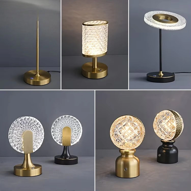 Small Modern Decorative Desk Lamp Lighting Gold Black Bedside Charging Light Emitting Diode Table