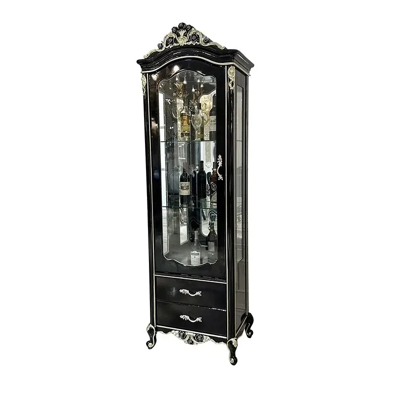 

Винный шкаф Ruisen Noble из массива французского дерева, европейский резной шкаф-перегородка для гостиной, тумба для прихожей с одной дверцей.