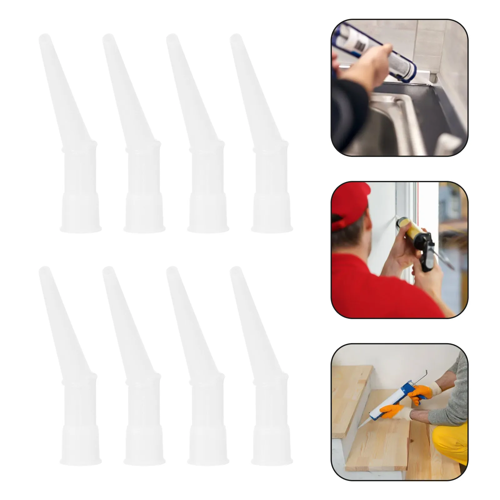 

20Pcs Plastic Caulk Nozzle Extenders Caulking Finisher Tips for Professional and DIY Precise Sealant Application
