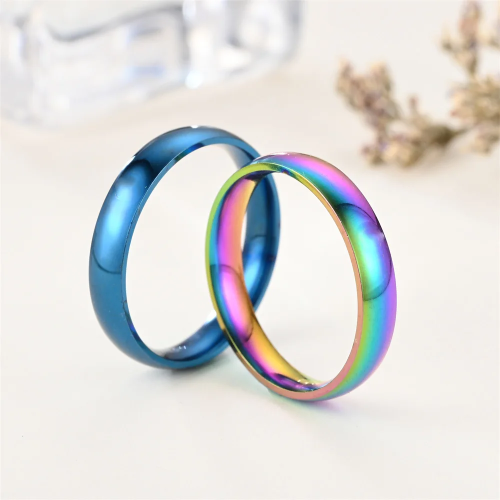 Fashion Simple Gold Plated Glossy Ring Classic Couple Banquet Exquisite Jewelry