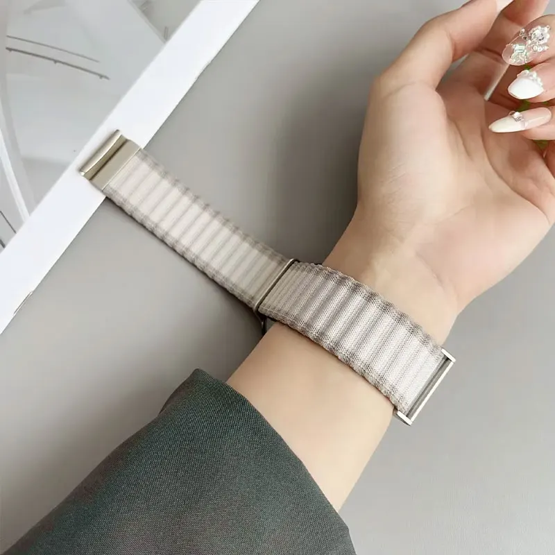 Correa de 20 a 22mm para Huawei GT5pro 46mm CMF Watch Pro Redmi 5 pulsera de nailon activa para Samsung Watch 7 6 40 44mm correa MoonSwatch