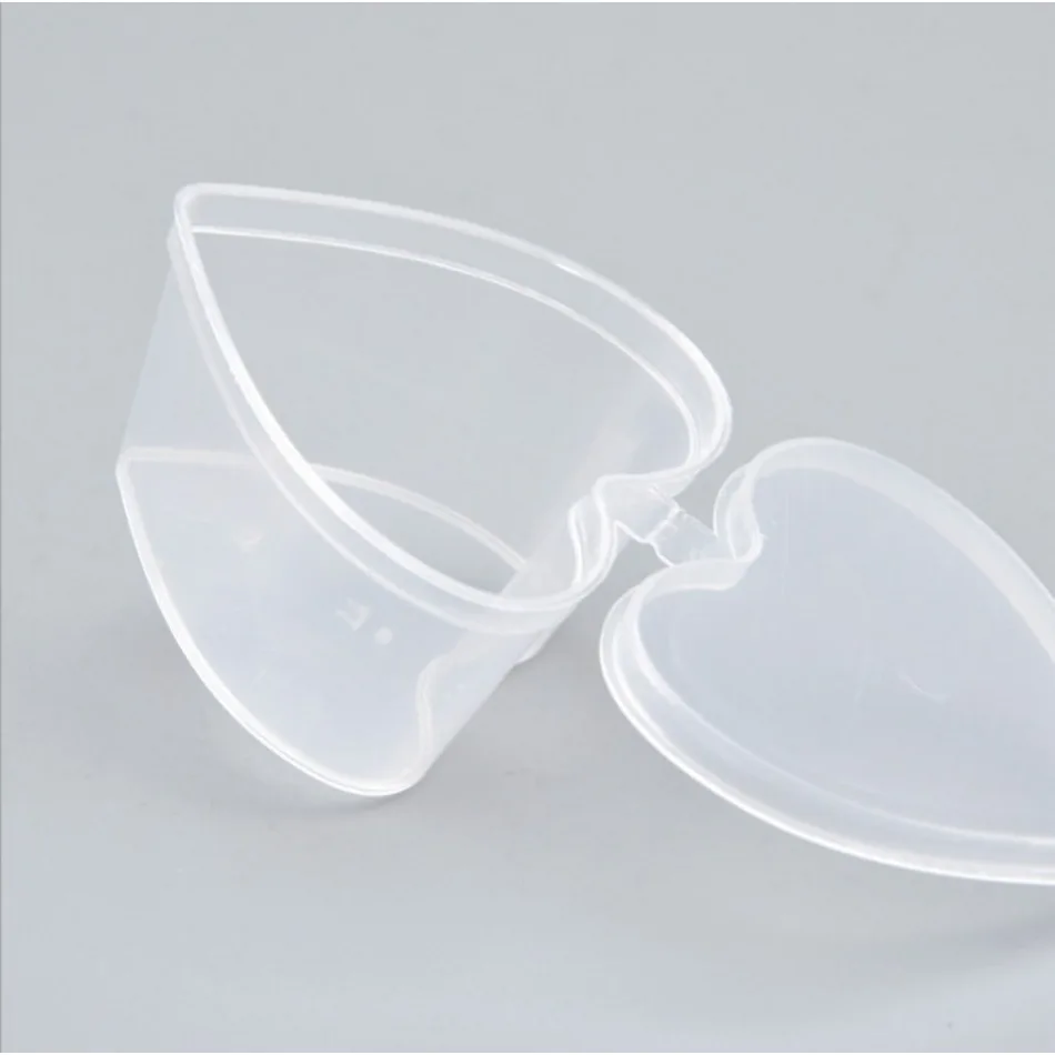 10Pcs 45ml Love Heart Shaped Storage Box Transparent PP Sealed Box With Cover DIY Slime Pudding Handmade Packaging Container