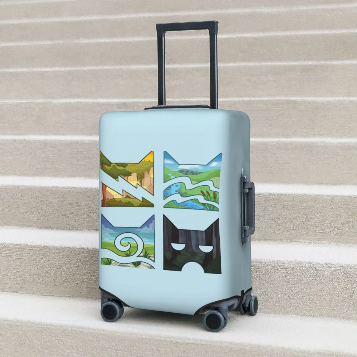 Copertura protettiva per valigia Four Warriors Warrior Cats Coperture protettive elastiche per bagagli da viaggio per 18-32 pollici