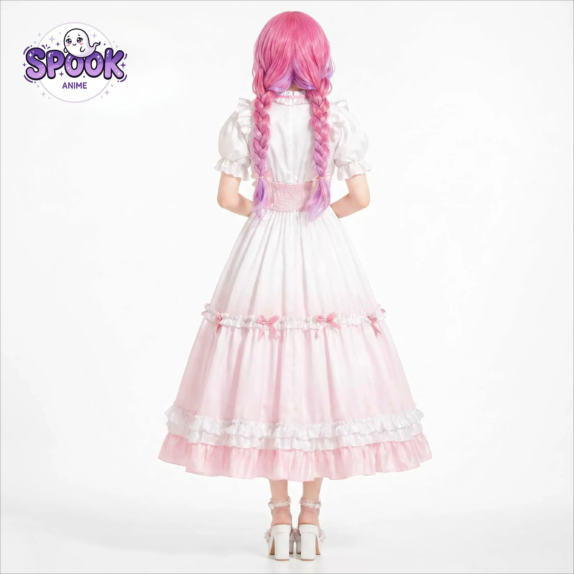 White Dress Sukoya Kana Cosplay Nijisanji Gallery Cafe Casual Outfit Role Play Uniform for Women Halloween Party view 2