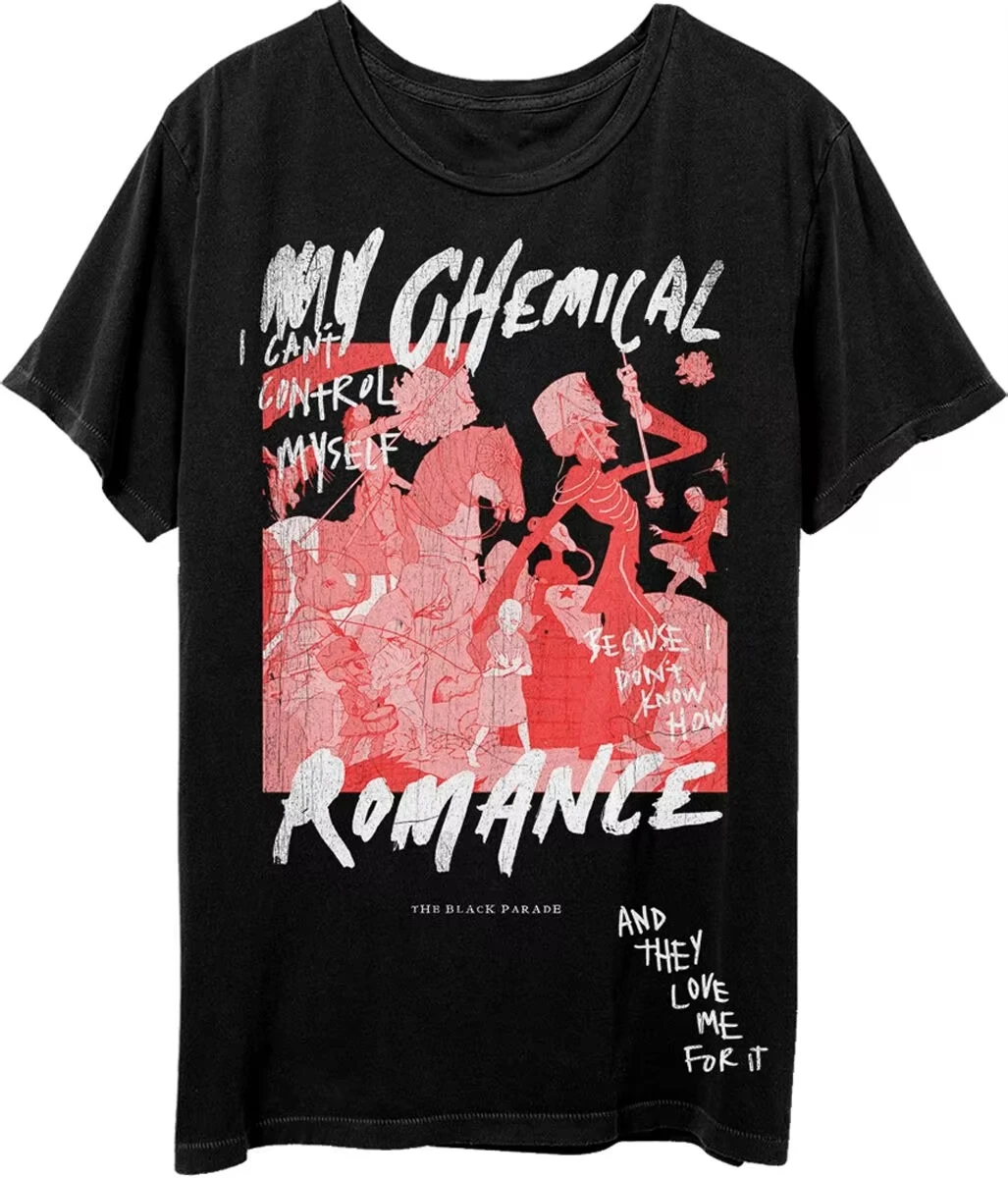Sommer-Sonderangebot My Chemical Romance Black Parade Rock T-Shirt Y2K Herren Damen Vintage T-Shirt Hip Hop Streetwear Übergroßes T-Shirt