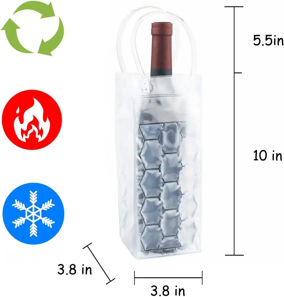 Ice Wine Bag Holder Champagne Beer Cooler Wine Glass Holder Whisky Can Drink Cooler Gel Cooling Chiller Bar Accessories