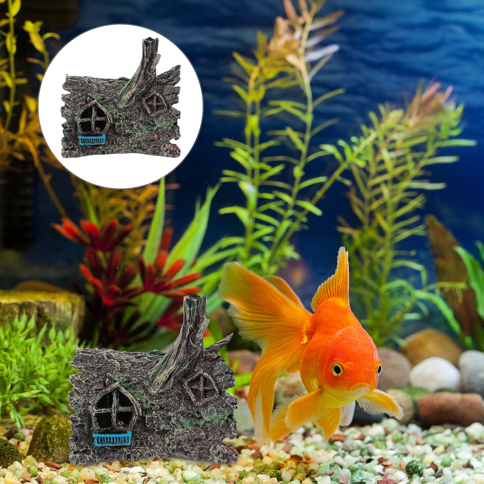 

Aquarium Resin Fish Tank Cave Decoration Natural Landscape Ornament Stress Relief Hiding Place Aquarium Decoration