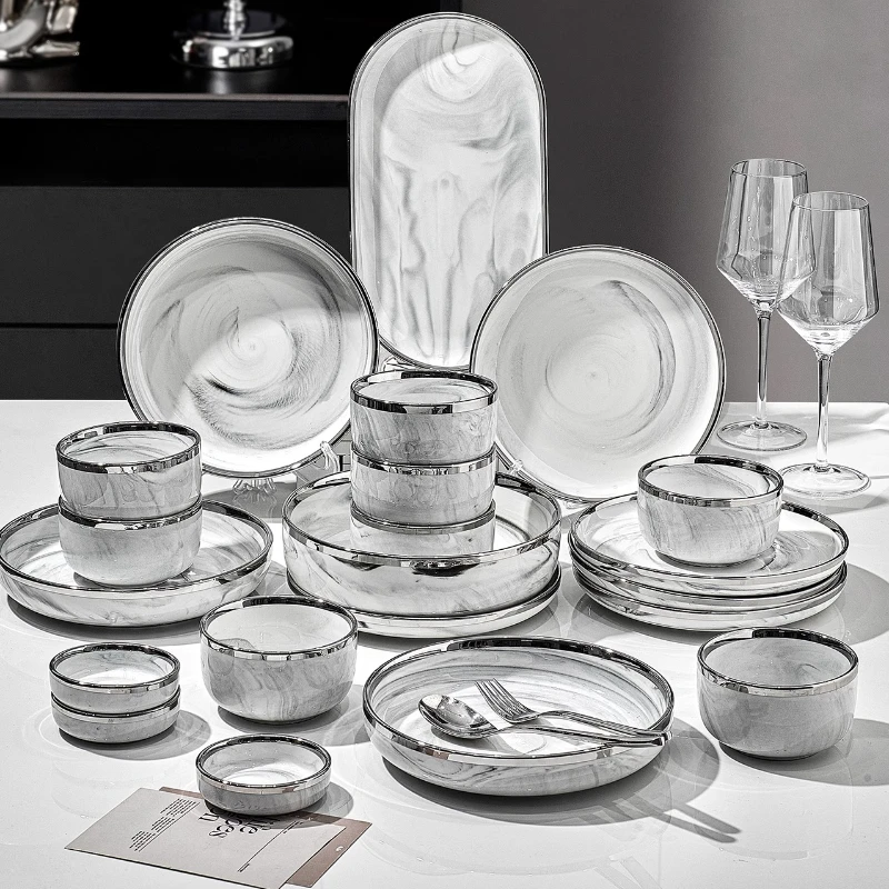 Vajilla de porcelana, vajilla de lujo, juegos de vajilla tradicional china, vajilla de cerámica, juego de vajilla japonesa