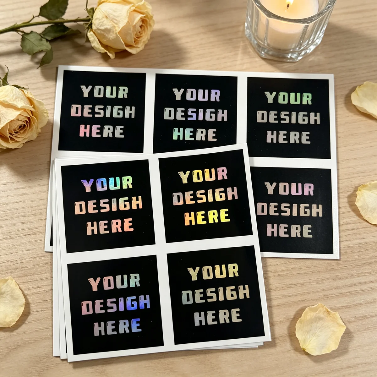Silver Laser Holographic Reflective Stickers Custom Personalized Logo Design, Unique Custom Identification Brand Sticker Labels - view 6