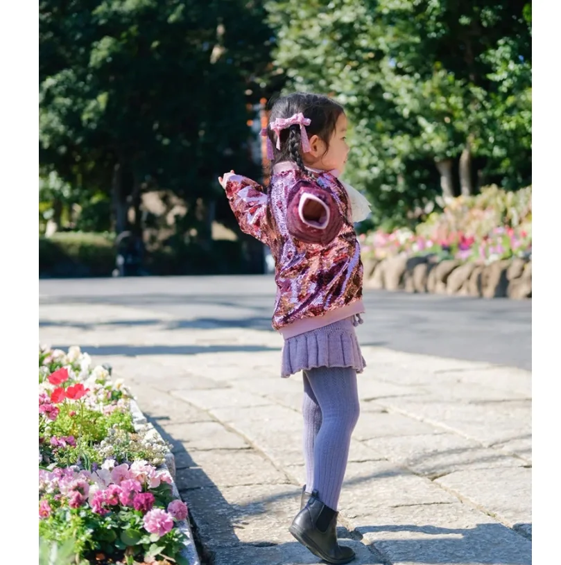 Girls Jacket 2024 Spring And Summer New Love Pink Fashion Children\'s Jacket Cotton Casual Cute Sequin Jacket Children\'s Clothing