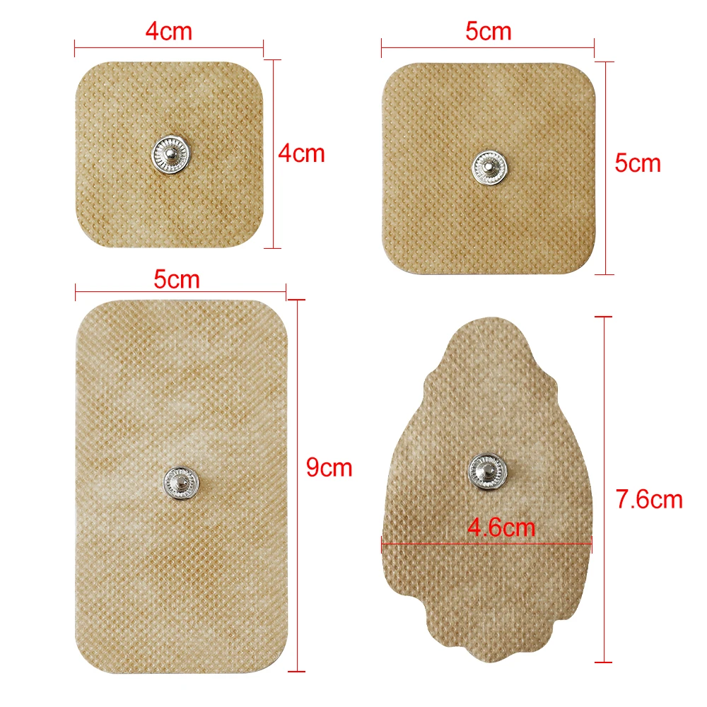 TENS Unit Replacement Pads Latex Free Electrodes Compatible With EMS Muscle Stimulator Use 3.5mm Button Connector Lead Wires