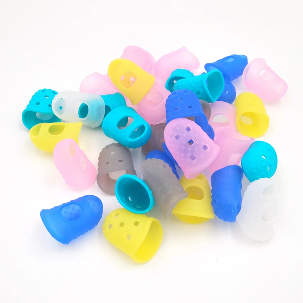 

10 Pcs Guitar Finger Cots Fingertip Protector Sleeves Guards Caps Protectors