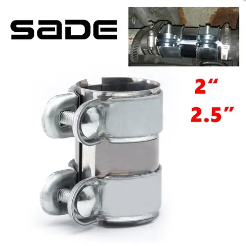 Bilashmart Universal 2"/2.5" Exhaust Clamp, Lap Joint+Bolts Band Flanges Clamp for Secure Sealing, for Mufflers Downpipes Catback Systems