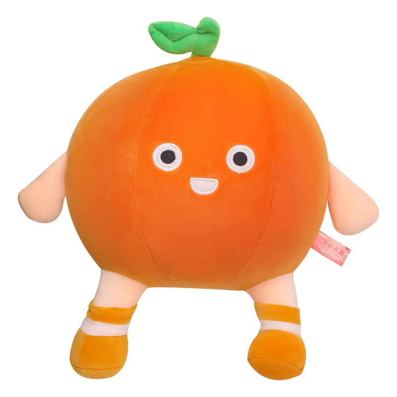 25cm Sweet Fruits Plushie Doll Cartoon Orange Smiling Face Plush Toys Decoration Children Christmas Birthday Gift