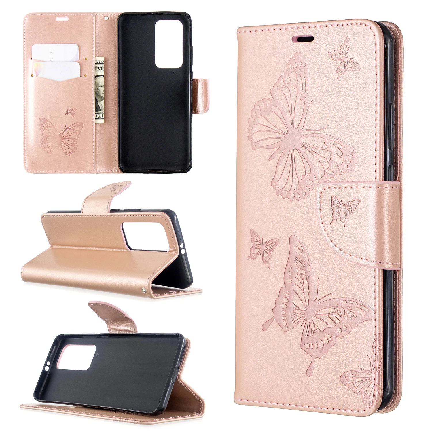 For Huawei P40 / P40 Pro phone case case cartoon butterfly soft shell clamshell leather case