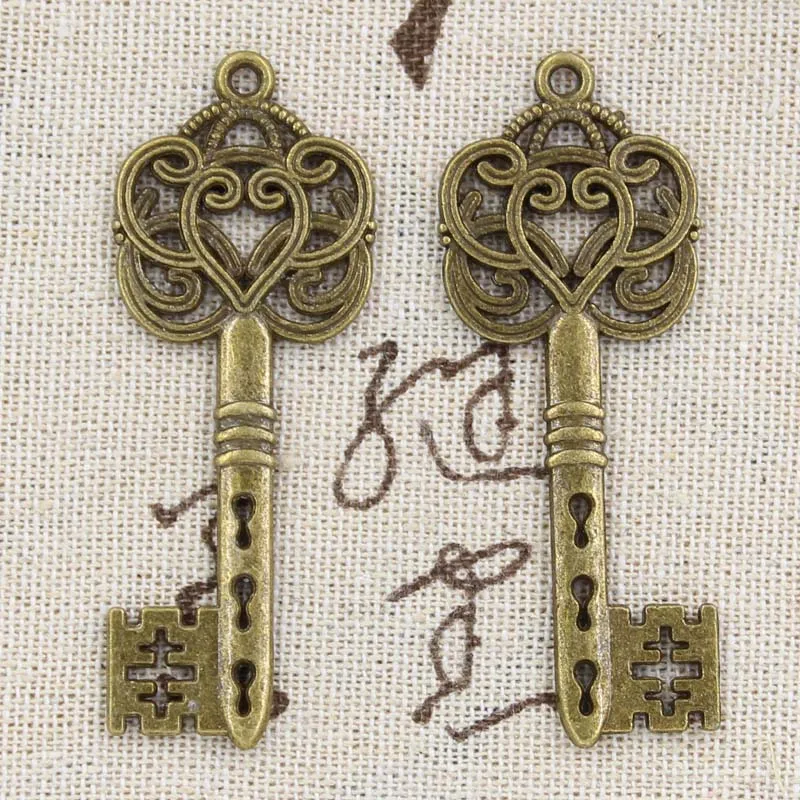 5 sztuk Charms w stylu Vintage wytrych 61x21mm antyczny wisiorek dopasowanie, w stylu Vintage tybetański brąz srebrny kolor, ręcznie robiona biżuteria DIY — zdjęcie 3
