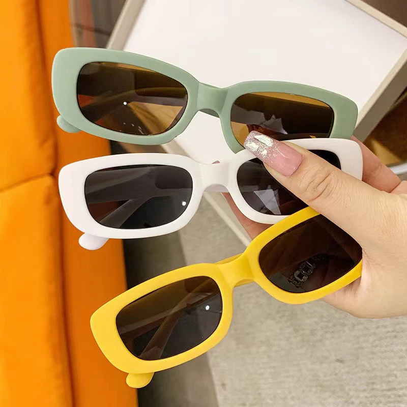 

Vintage Square Kids Sunglasses Luxury Brand Small Rectangle Sun Glasses Unisex Gradient Clear Mirror Eyeglasses Oculos De Sol