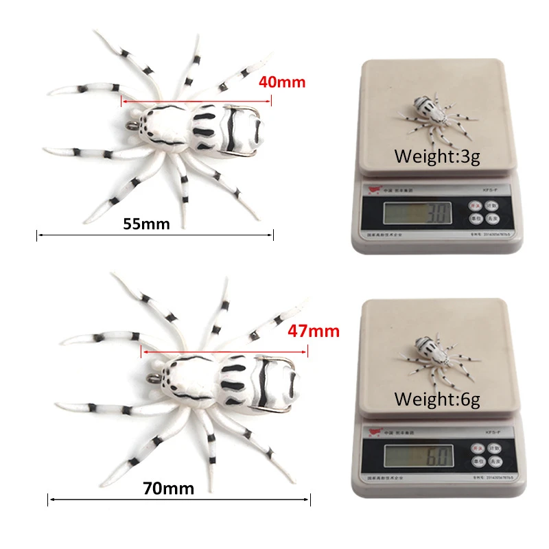 1 PC Soft Fishing Bait Spider Simulated Fishing Lure 6g or 4g Artificial Floating Fishing Lure Anti Hanging Bottom Fishing Bait