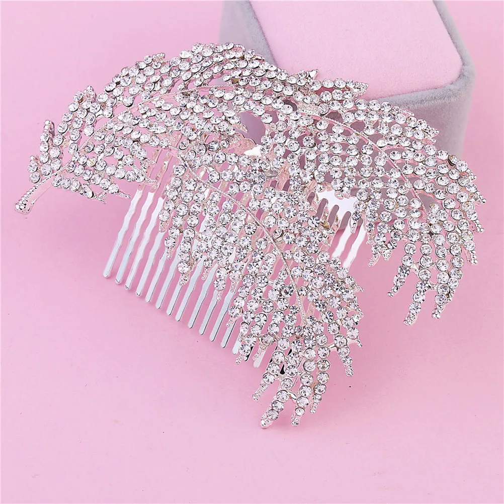 

Elegant Flower Hair Comb Rhinestone Decorative Clip for Women Bridal Wedding Party Accessories Daily Wear Stylish
