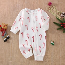 Baby Boy Girl Christmas Outfit Long Sleeve Zipper Rompers Jumpsuit Pants  Clothes